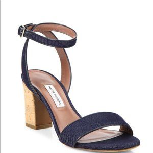 Tabitha Simmons | Leticia Denim Chunky Cork Heel Sandals